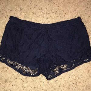Blue lace shorts